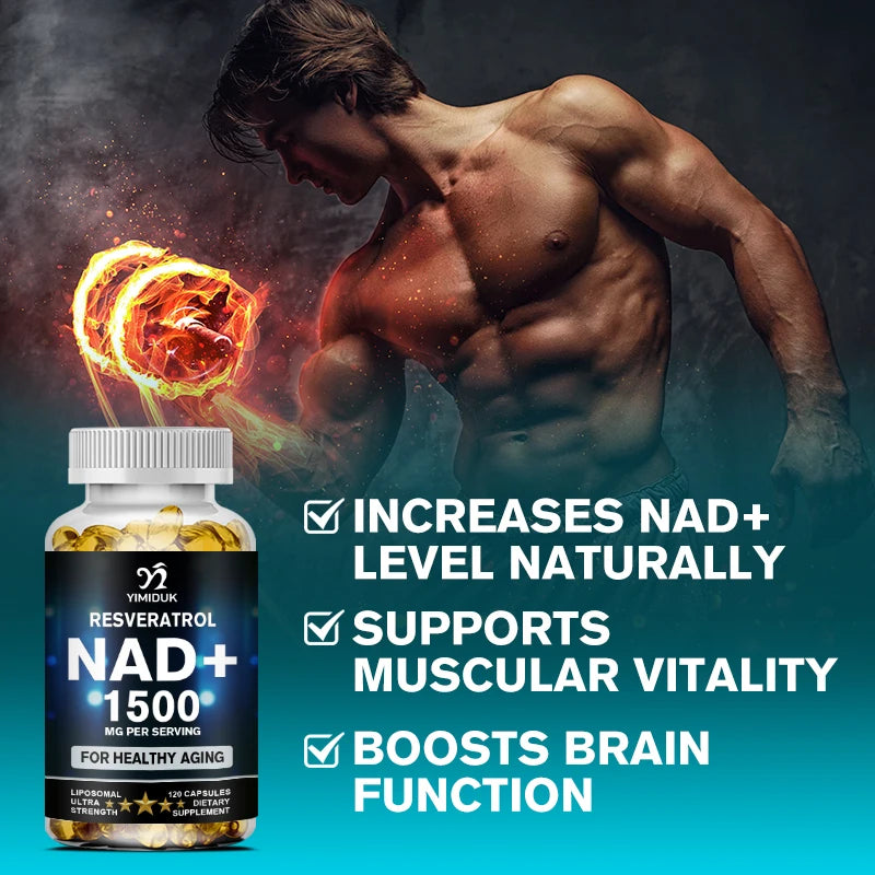 NAD Supplement, 1500Mg - Liposomal NAD+ Supplement with Resveratrol, Stamina & Healthy Aging - Strength Capsules