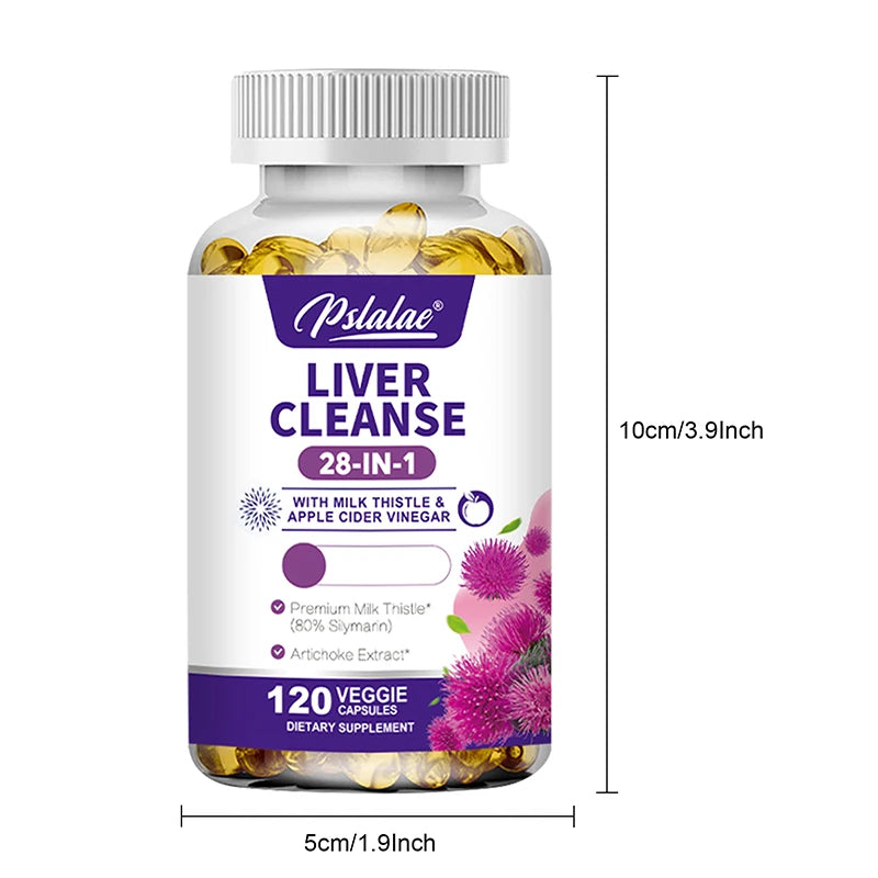 Liver Detox & Cleanse - with Milk Thistle,Dandelion - Improves Liver Function Supports Fat Metabolism Antioxidant - 120 Capsules