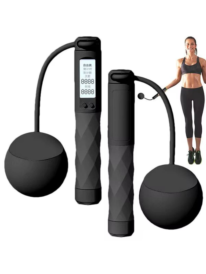 Ropeless Jump Rope Anti-Slip Cordless Skipping Rope Counting Smart Weight System Indoor Fitness Equipment Adjustable Digital