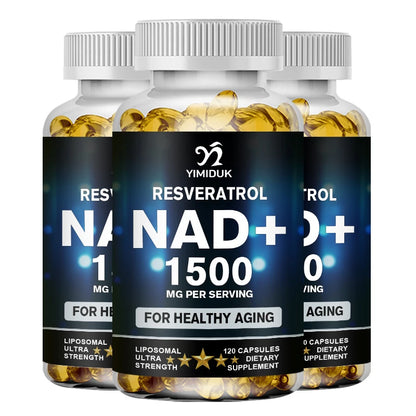 NAD Supplement, 1500Mg - Liposomal NAD+ Supplement with Resveratrol, Stamina & Healthy Aging - Strength Capsules