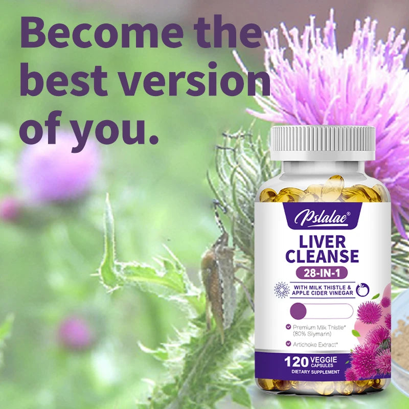 Liver Detox & Cleanse - with Milk Thistle,Dandelion - Improves Liver Function Supports Fat Metabolism Antioxidant - 120 Capsules