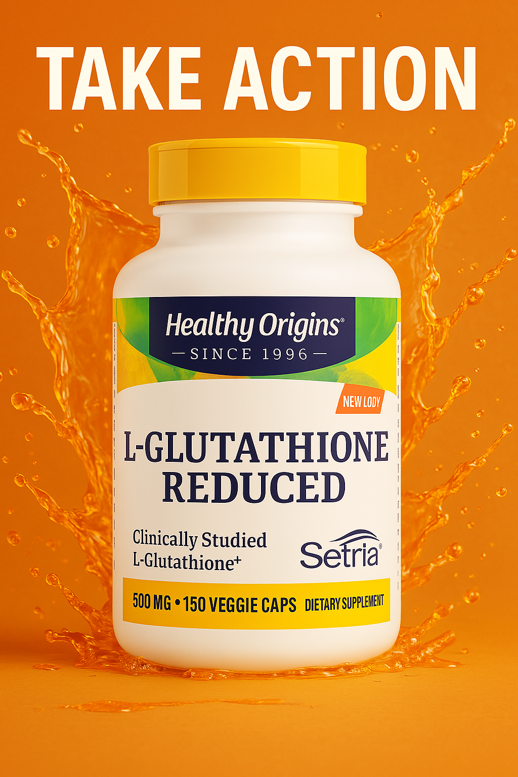 L-Glutathione 500 Mg (Setria, Non-Gmo, Gluten Free, Antioxidant, Immune Support, Skin Support), 150 Veggie Caps
