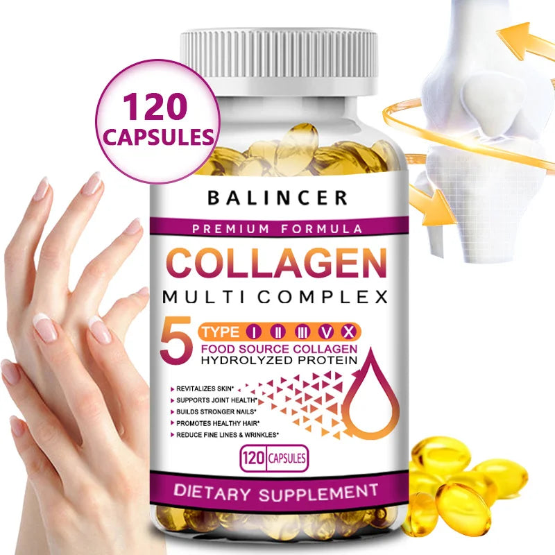 Hydrolyzed Collagen Capsules - Skin, Joints, Hair, Nails Health Support, Women'S Antioxidant Nutritional Supplement
