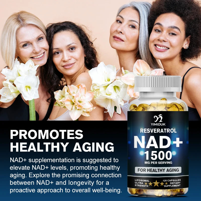 NAD Supplement, 1500Mg - Liposomal NAD+ Supplement with Resveratrol, Stamina & Healthy Aging - Strength Capsules